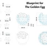 Blueprint of the golden egg a LED lamp with crystals
